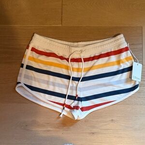 NWT PJ Salvage Striped Women's Shorts - Red, Blue, Yellow.